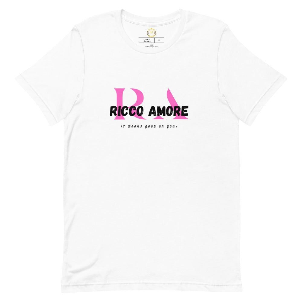 R+A Pink&White Short-sleeve unisex t-shirt