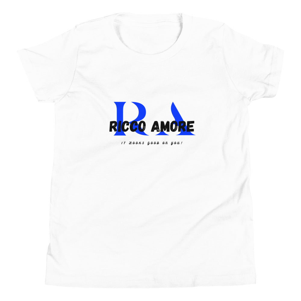 R+A Blue & White Youth Short Sleeve T-Shirt