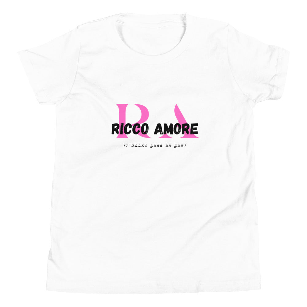 R+A Pink & White Youth Short Sleeve T-Shirt