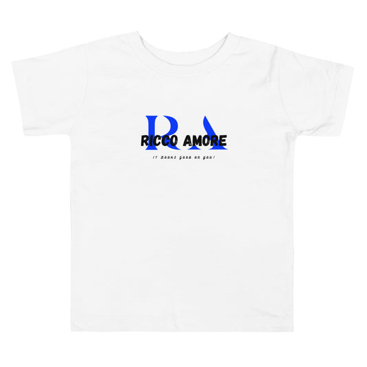 R+A Blue & White Toddler Short Sleeve Tee