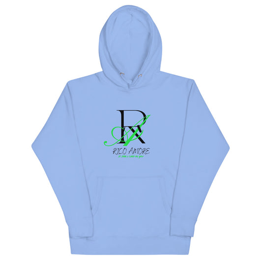 Green+Black Ricco Amore Logo Unisex Hoodie