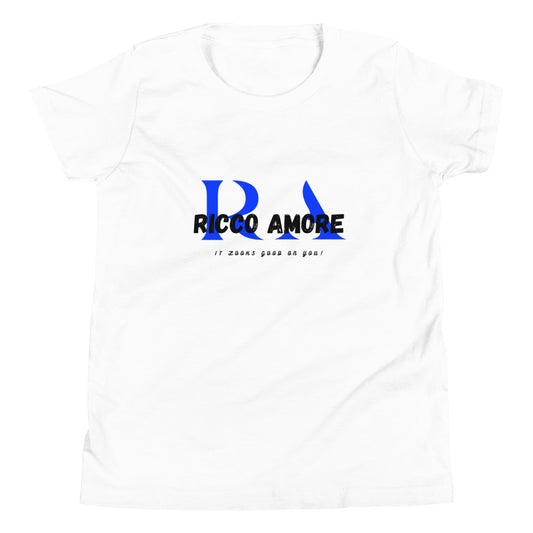R+A Blue & White Youth Short Sleeve T-Shirt